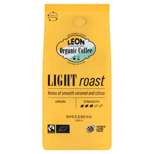 LEON Light Roast Coffee Beans 200g (Pack of 2)