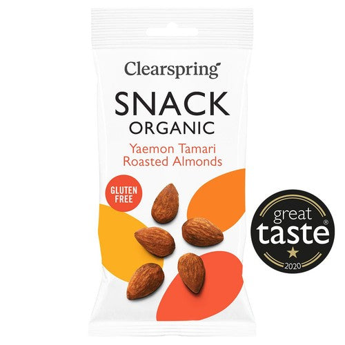 Clearspring Gluten Free Organic Tamari Roasted Almonds 30g (Pack of 3)