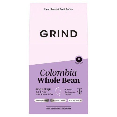 Grind Colombia Single-Origin Whole Bean Coffee 200g (Pack of 2)