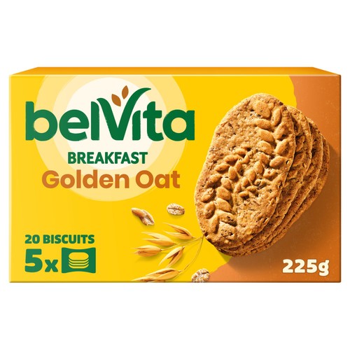 Belvita Golden Oats Breakfast Biscuits 5 x 45g (Pack of 3)