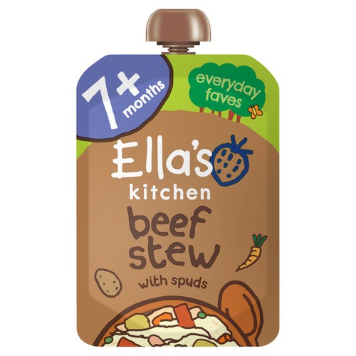 Ella's Kitchen Beef Stew Baby Food Pouch 7+ Months 130g (Pack of 2)