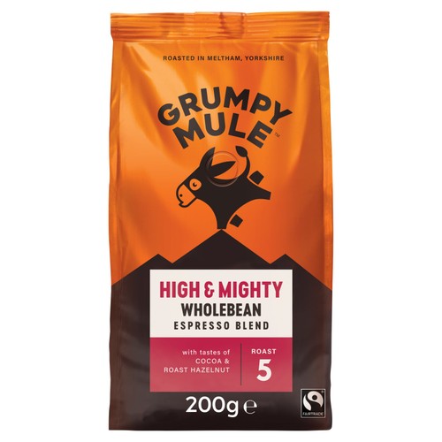 Grumpy Mule High & Mighty Espresso Coffee Beans 200g (Pack of 2)