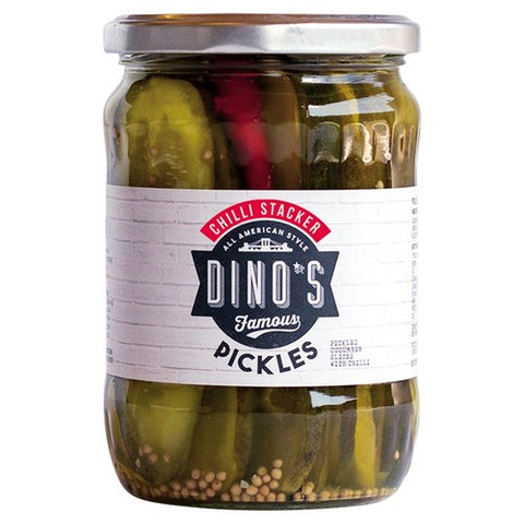 Dino's Famous Chilli Stacker Pickles 530g (Pack of 2)