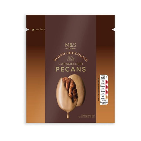 M&S Blond Chocolate Caramelised Pecans 100g (Pack of 3)