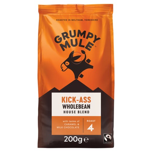 Grumpy Mule Kick-Ass House Blend Coffee Beans 200g (Pack of 2)