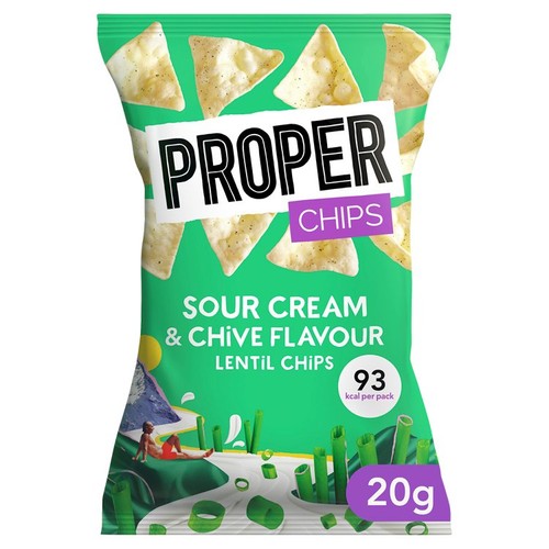 Properchips Sour Cream & Chive Lentil Chips 20g (Pack of 6)