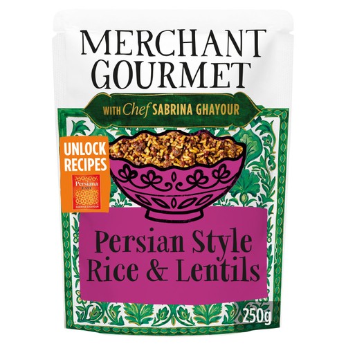 Merchant Gourmet Sabrina Ghayour Persian Style Rice & Lentils 250g (Pack of 2)