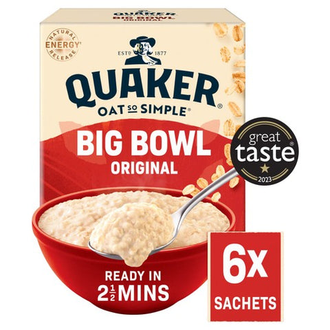 Quaker Oat So Simple Big Bowl Original Cereal 6 x 38.5g (Pack 3)