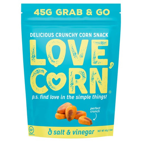 LOVE CORN Salt & Vinegar Crunchy Corn 45g (Pack of 6)