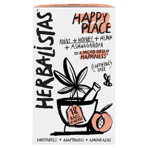 Herbalistas Happy Place Herbal Tea with Mint, Honey & Hemp 18's (Pack of 3)