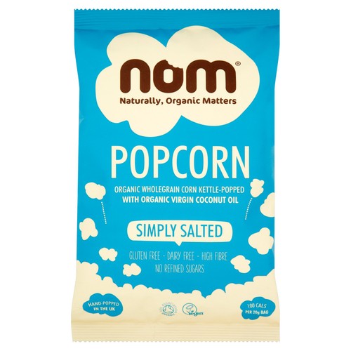 Nom Organic Simply Salted Popcorn 20g (Pack of 6)