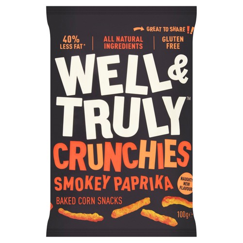 Well & Truly Crunchy Smokey Paprika Sticks 100g (Pack of 6)