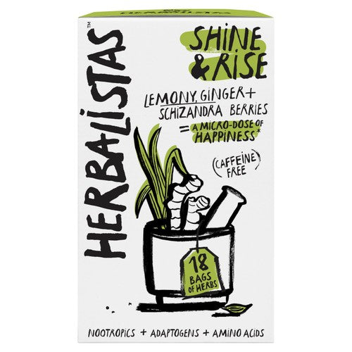 Herbalistas Shine Rise with Lemongrass, Ginger Schizandra 18's (Pack 3)