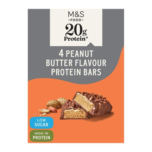 M&S 4 Peanut Butter Flavour Protein Bars 4 x 55g (Pack of 3)
