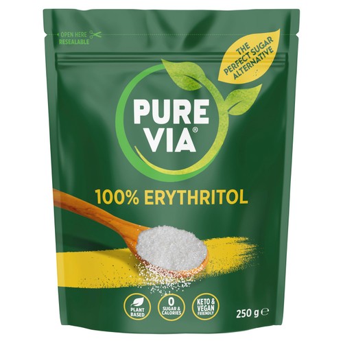 Pure Via 100% Erythritol Keto Sweetener Granules 250g (Pack of 2)