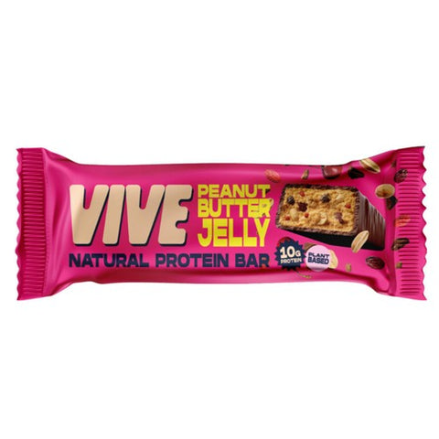 Vive Vegan Chocolate Protein Bars- Peanut Butter Jelly 49g (Pack of 3)