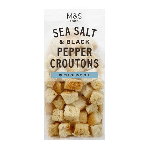 M&S Sea Salt & Black Pepper Croutons 80g (Pack of 6)