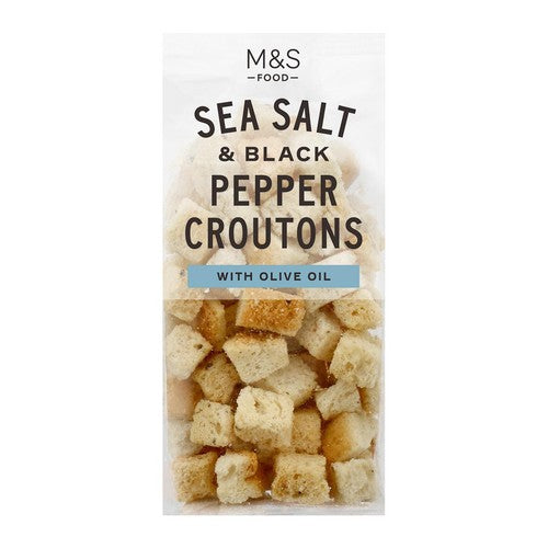 M&S Sea Salt & Black Pepper Croutons 80g (Pack of 6)