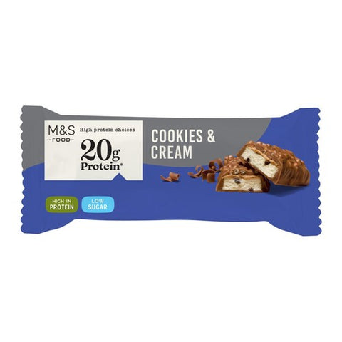 M&S Cookies & Cream Chocolate Protein Bar 55g (Pack of 3)