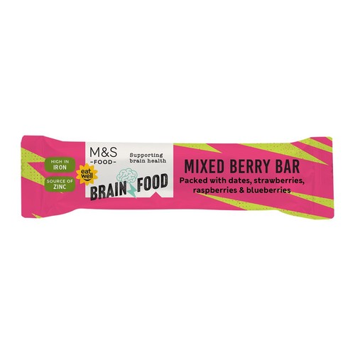 M&S Brain Food Mixed Berry Bar 35g (Pack of 3)