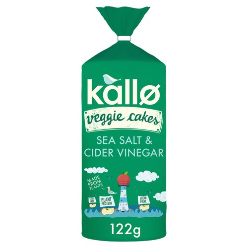 Kallo Sea Salt & Cider Vinegar Veggie Cakes 122g (Pack of 3)