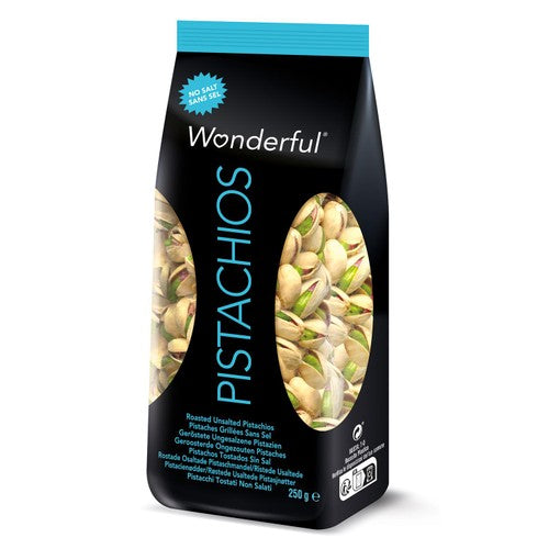 Wonderful Pistachios Roasted No Salt 250g (Pack of 3)
