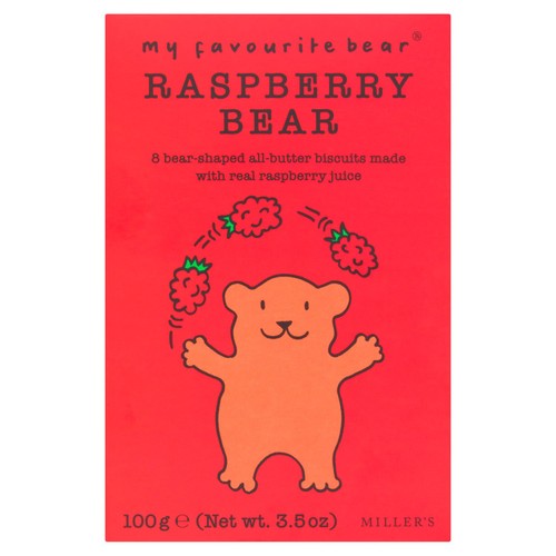 Miller's My Favourite Bear All Butter with Raspberry Juice 100g (Pack 3)