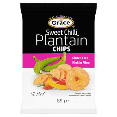 Grace Sweet Chilli Plantain Chips 85g (Pack of 6)