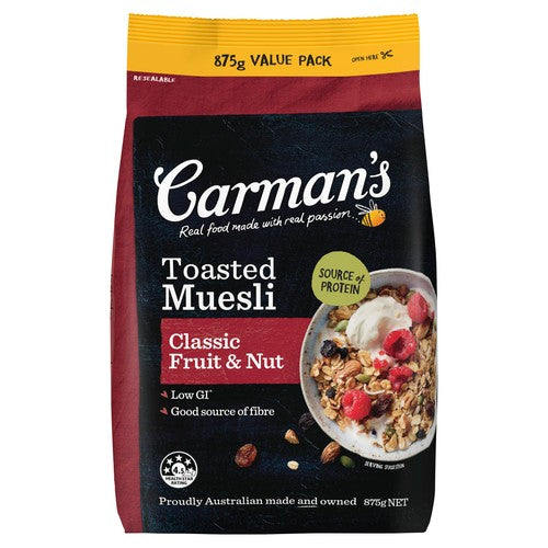 Carmans Kitchen Classic Fruit & Nut Muesli Bag 875g (Pack of 3)