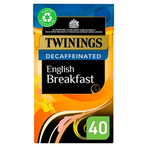 Twinings Decaffeinated English Breakfast Tea 40's (Pack of 2)