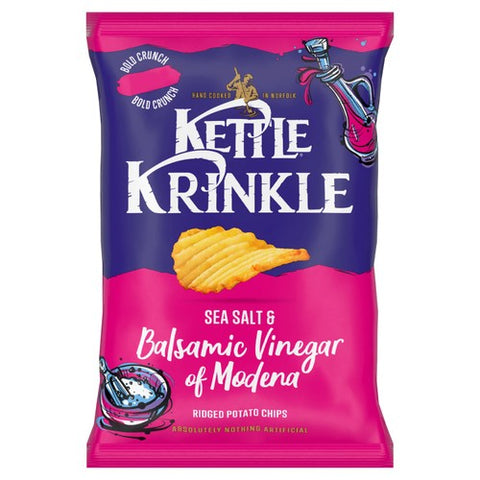 Kettle Chips Krinkle Sea Salt & Balsamic Vinegar of Modena 130g (Pack of 3)