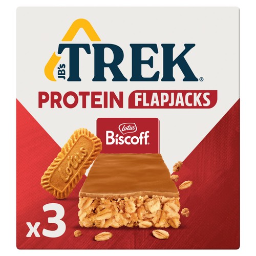 TREK Biscoff Protein Flapjacks Multipack 3 x 50g (Pack of 3)