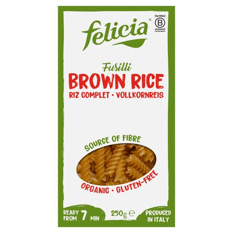 Felicia Gluten Free Pasta Organic Brown Rice Fusilli 250g (Pack of 3)