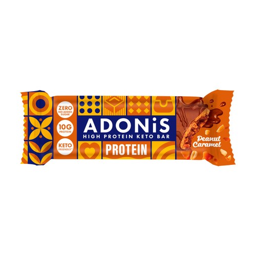ADONiS Peanut Caramel Keto Protein Bar 45g (Pack of 3)