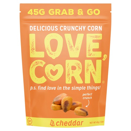 LOVE CORN Cheddar Crunchy Corn 45g (Pack of 6)