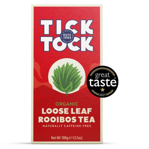 Tick Tock Organic Rooibos Loose Leaf Tea 100g (Pack of 2)