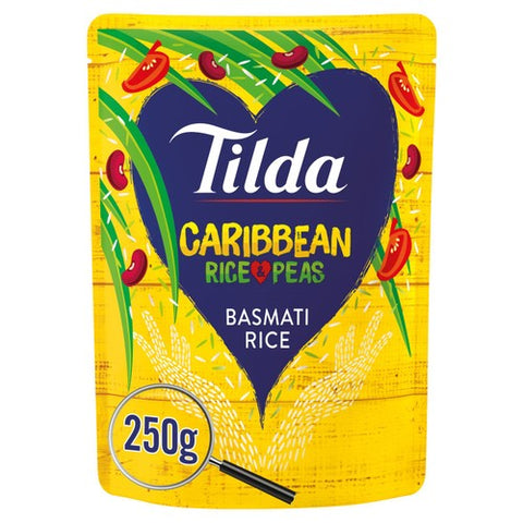 Tilda Microwave Caribbean Rice & Peas Basmati 250g (Pack of 2)