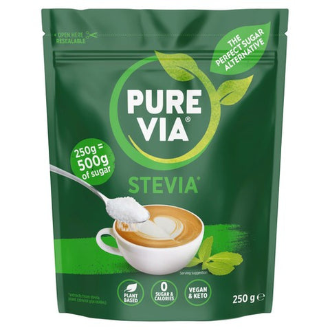 Pure Via Stevia Leaf Zero Calories Sweetener 250g (Pack of 2)