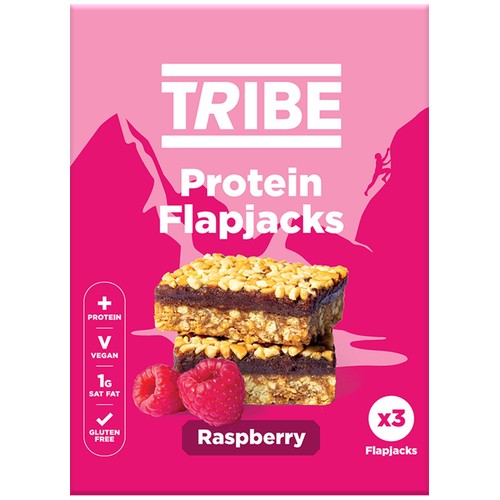 TRIBE Protein Flapjack - Raspberry 3 x 38g (Pack of 3)