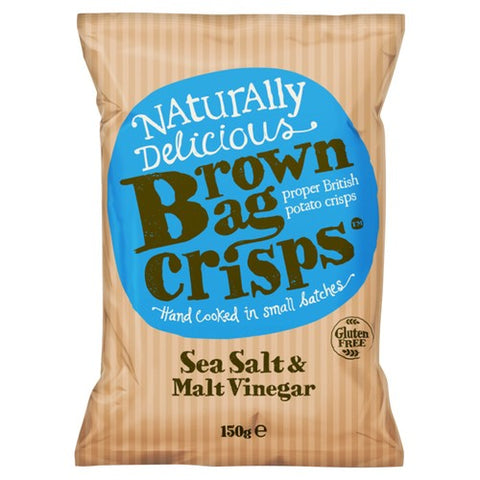 Brown Bag Salt and Vinegar potato crisps 150g (Pack of 3)