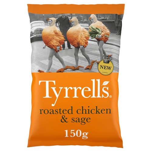 Tyrrells Roasted Chicken & Sage Sharing Crisps 150g (Pack of 3)
