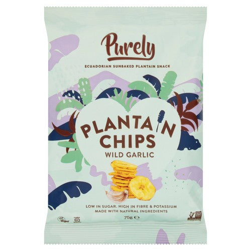 Purely Plantain Chips Wild Garlic 75g (Pack of 6)