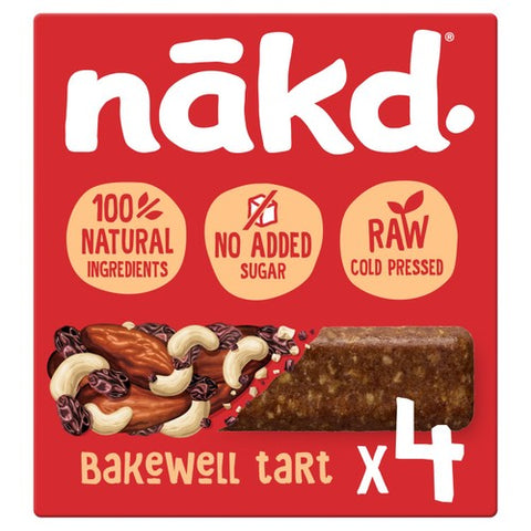 nakd. Bakewell Tart Fruit & Nut Bars Multipack 4 x 35g (Pack of 3)