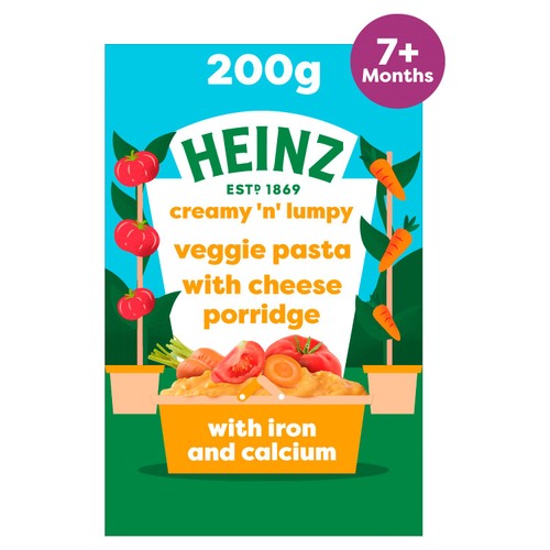 Heinz Veggie Pasta Cheese Porridge Baby Food 7+ Months 200g (Pack of 2)
