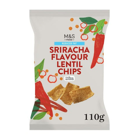 M&S Sriracha Flavour Lentil Chips 110g (Pack of 3)