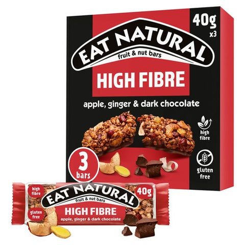 Eat Natural Apple Ginger & Dark Chocolate Bars 3 x 40g (Pack of 3)