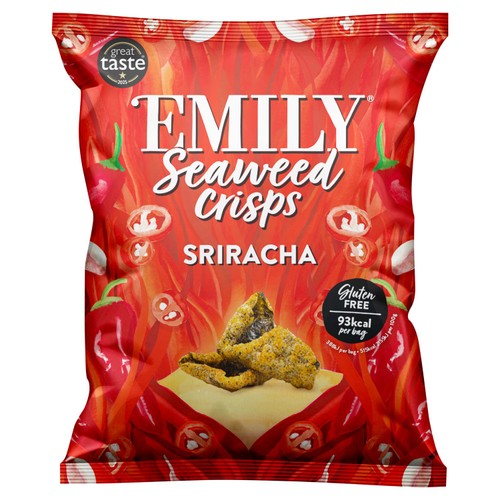 Emily Sriracha Seaweed Crisps 18g (Pack of 6)