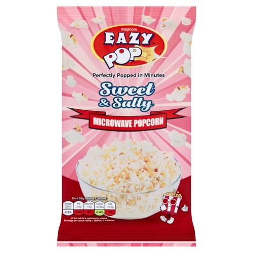 EAZYPOP Microwave Popcorn - Sweet & Salted flavour 85g (Pack of 6)