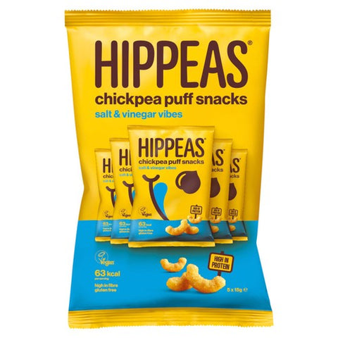 Hippeas Chickpea Puffs - Salt & Vinegar Multipack 5 x 15g (Pack of 6)