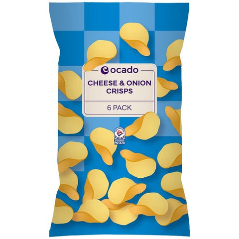 Ocado Cheese & Onion Crisps Multipack 6 x 25g (Pack of 3)